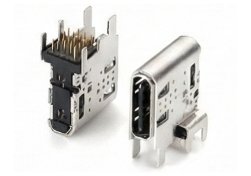 TYPE-C 16P 侧插垫高2.15 90度DIP 10.4L